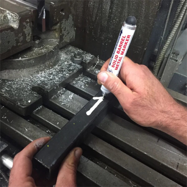 markal solid barrel metal marker, valge[3mm]